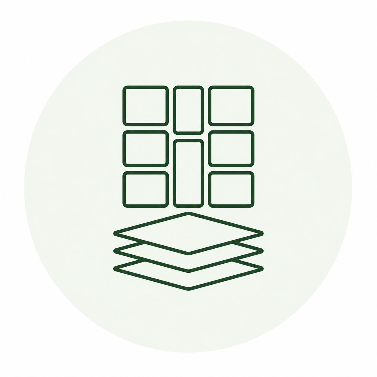 Flexible product portfolio icon for bamboo fiber, plant fiber, wooden and bamboo pulp packaging