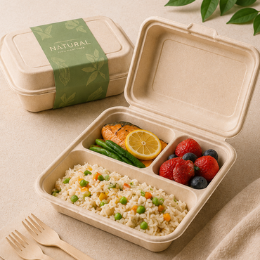 Compartment food containers for meal prep and bento packaging