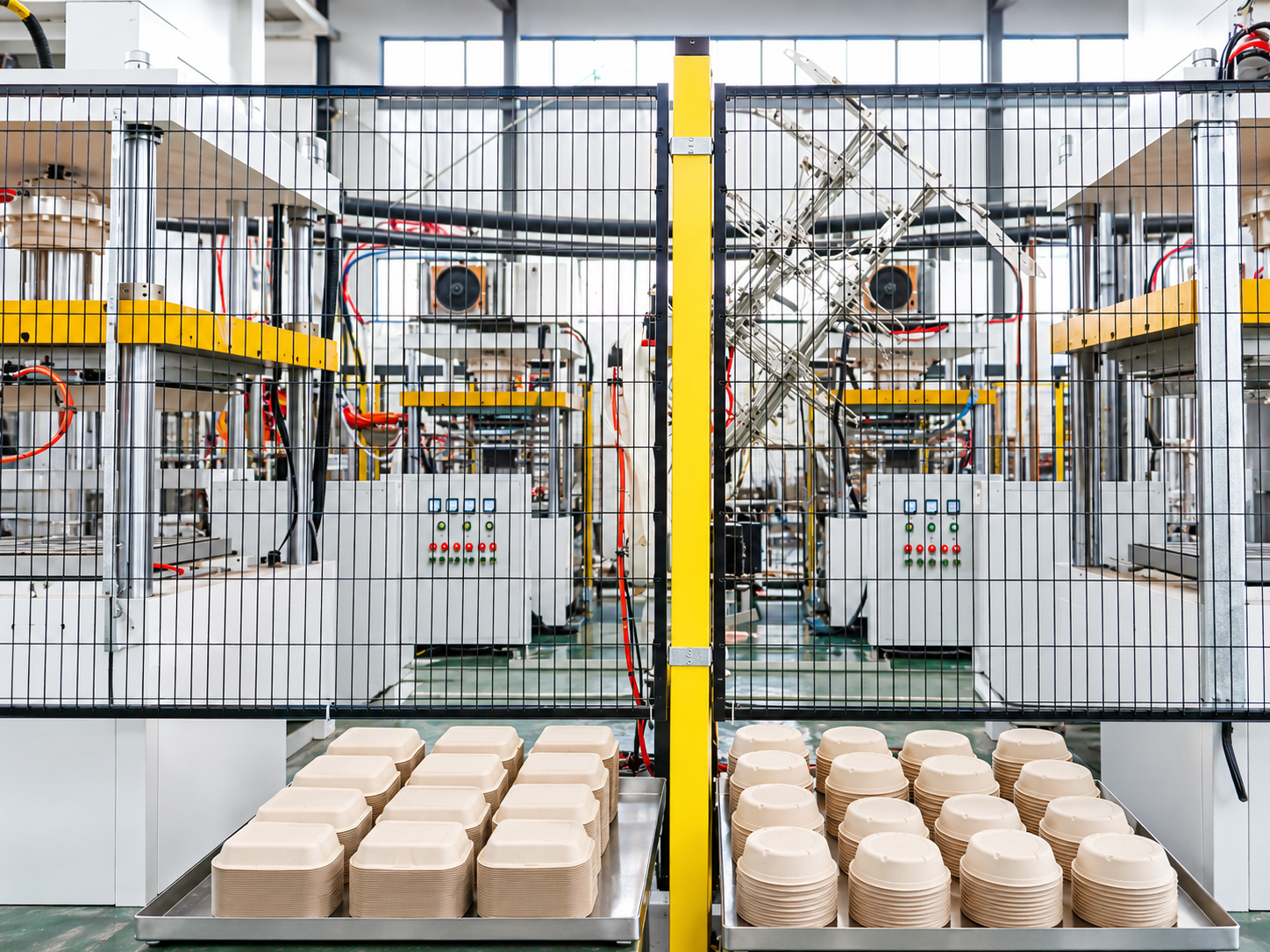 Food packaging production experience with bamboo fiber containers and automated manufacturing equipment