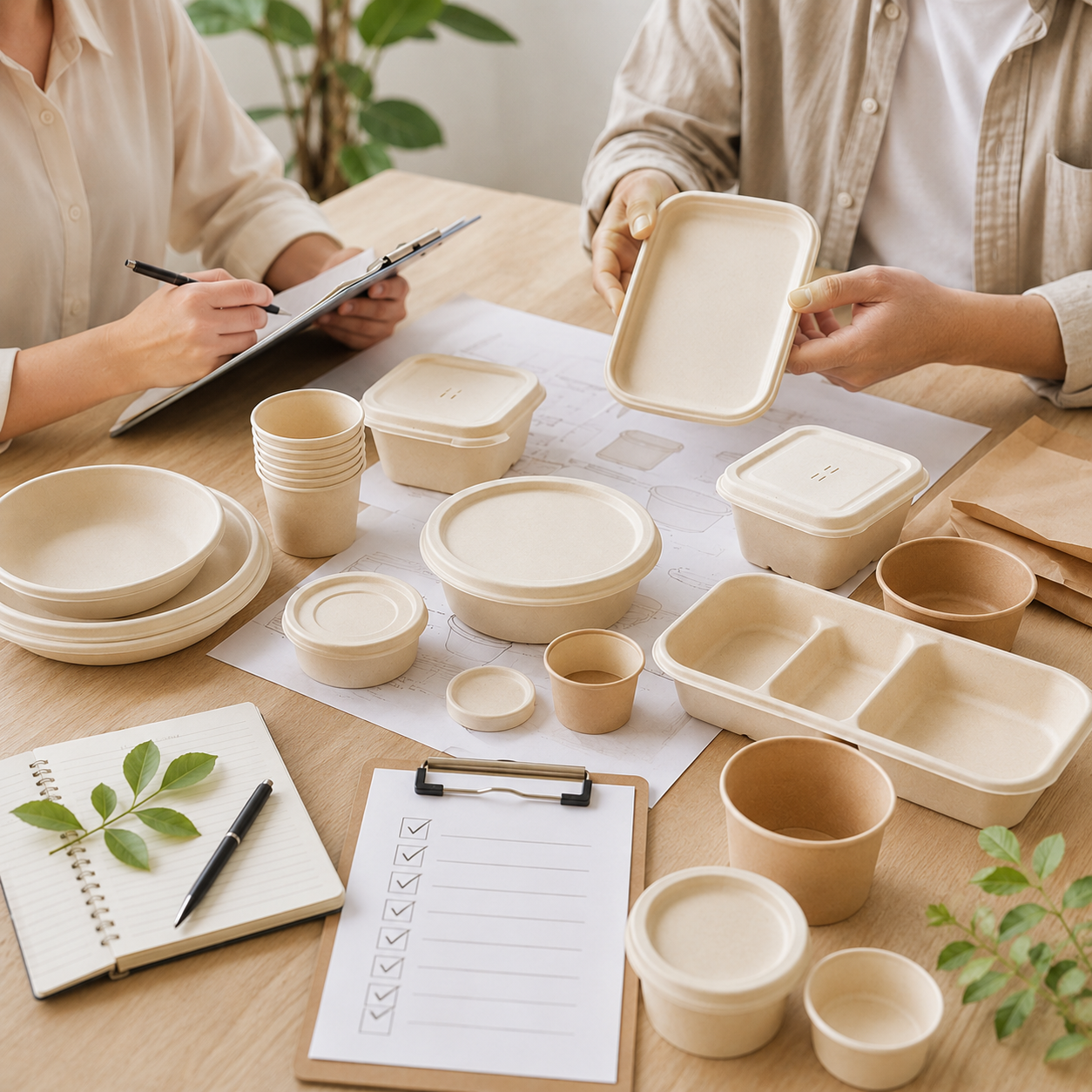 Sample confirmation for bamboo fiber food containers, bowls, cups and packaging materials
