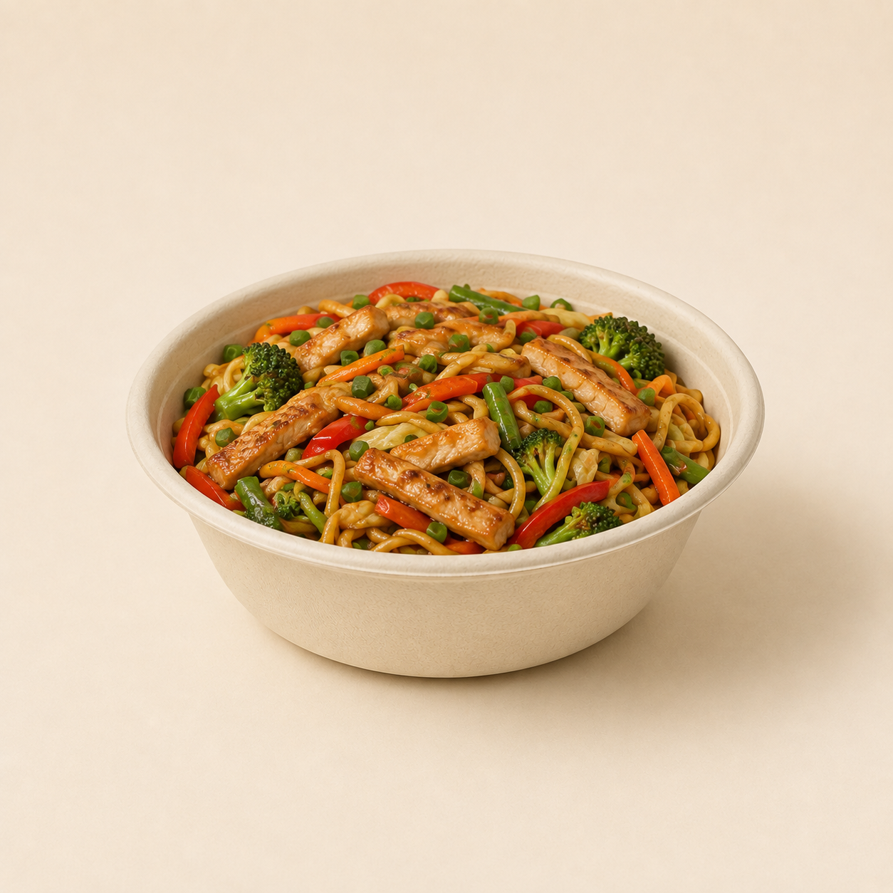 Large 1000 to 1500 ml bamboo fiber serving bowl for catering and complete meals