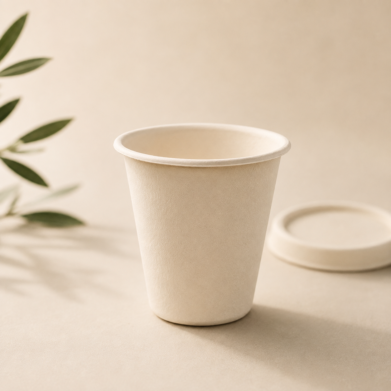 Disposable cup and lid for foodservice beverage packaging
