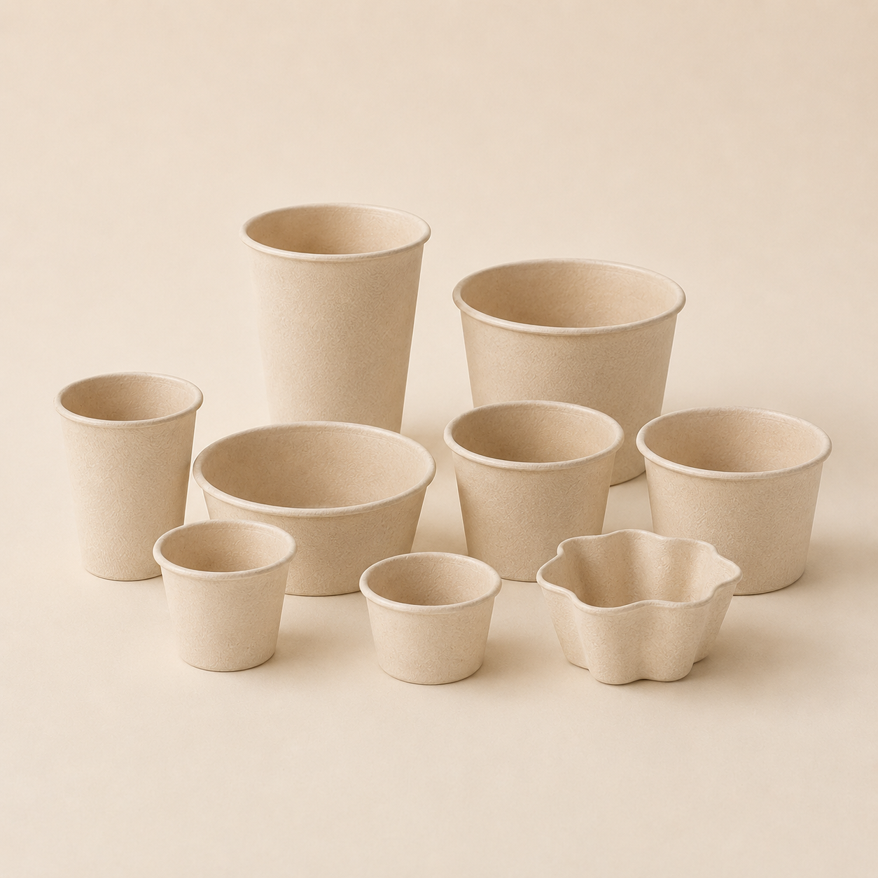 Custom molded fiber cups for yogurt desserts ice cream and specialty beverages