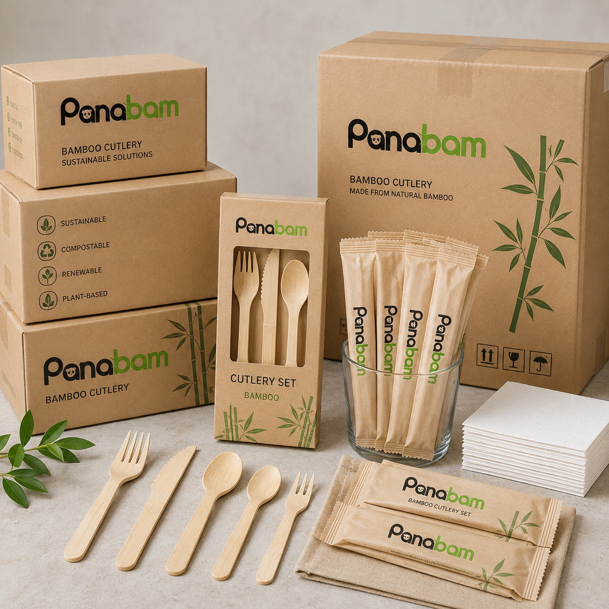 Disposable cutlery wholesale with bulk cartons wrapped sets and custom packaging for B2B foodservice buyers