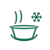 Hot and cold food use icon for disposable bowls