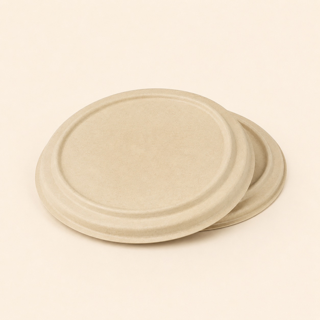 Molded bamboo fiber matching lid for 1000 ml and 1500 ml disposable bowls