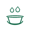 Oil and moisture resistance icon for disposable food bowls