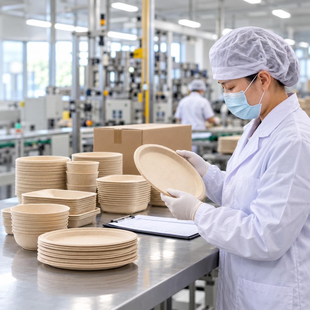 Quality inspection of bamboo fiber food packaging products