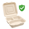 Food-contact-safe bamboo fiber packaging for foodservice use