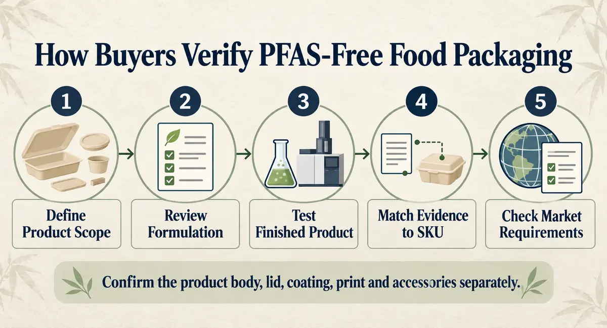 Steps for verifying PFAS-free food packaging claims and test reports