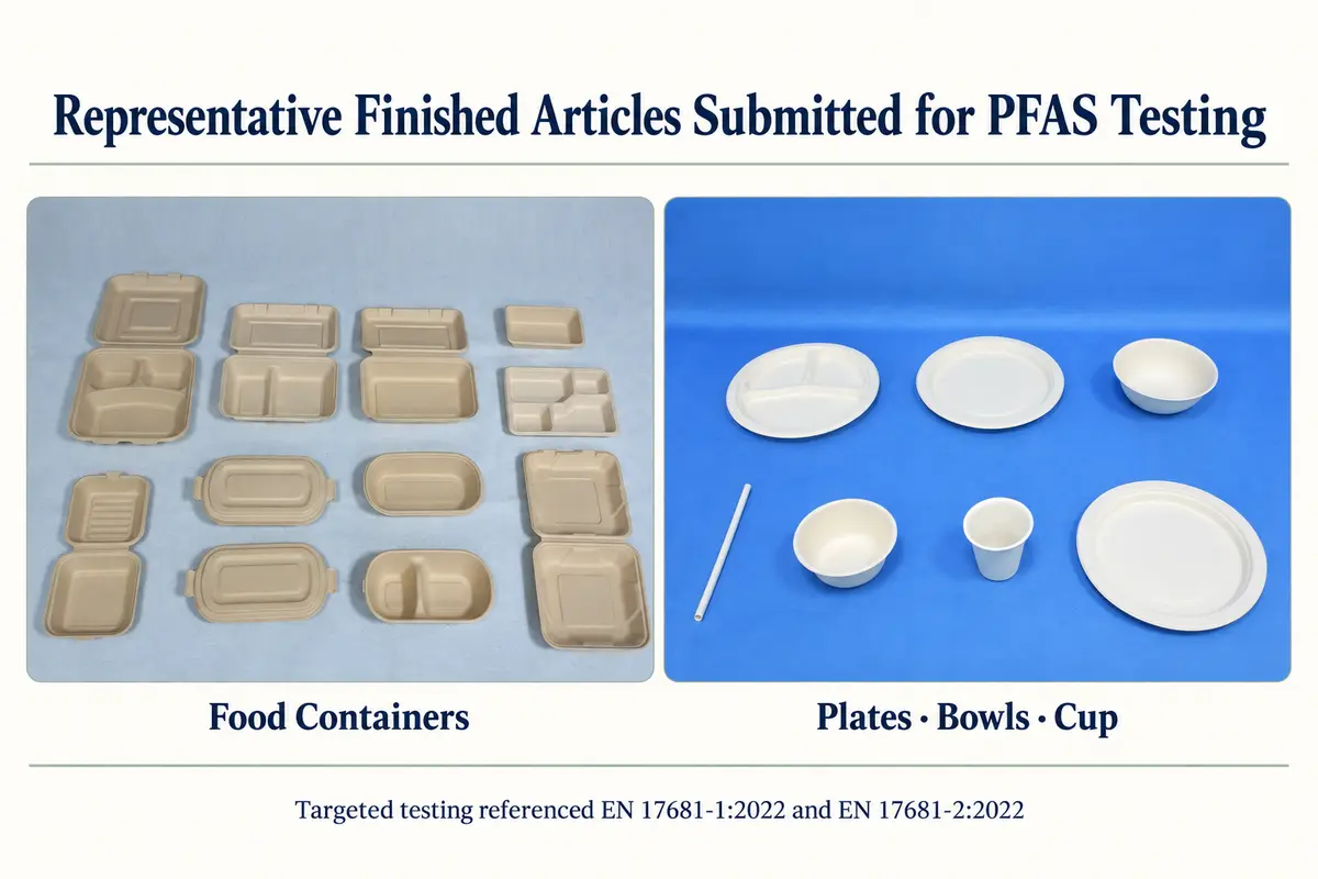 PANABAM bamboo fiber food containers plates bowls and cup submitted for PFAS testing